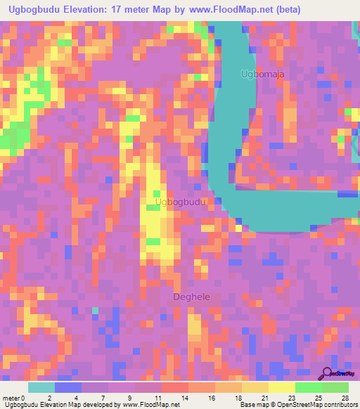 Ugbogbudu,Nigeria Elevation Map