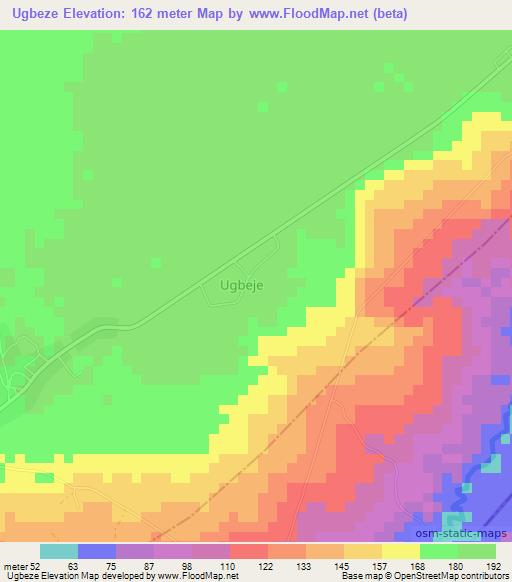 Ugbeze,Nigeria Elevation Map