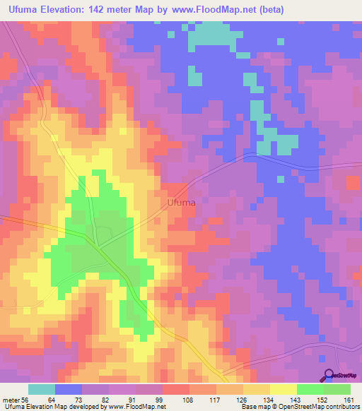 Ufuma,Nigeria Elevation Map