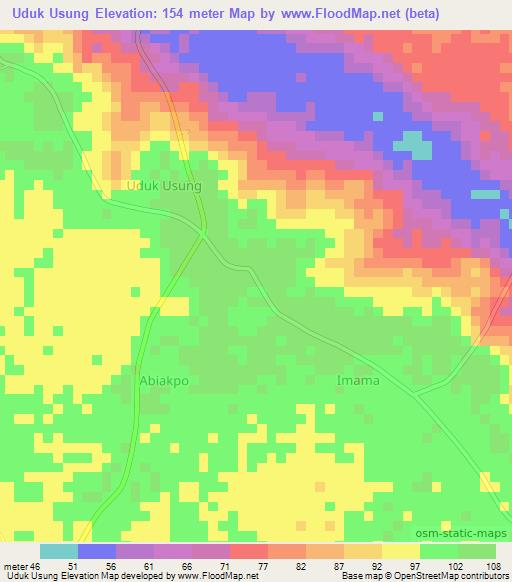 Uduk Usung,Nigeria Elevation Map