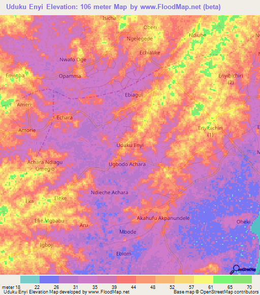 Uduku Enyi,Nigeria Elevation Map