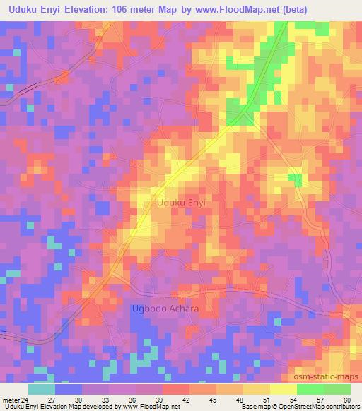 Uduku Enyi,Nigeria Elevation Map