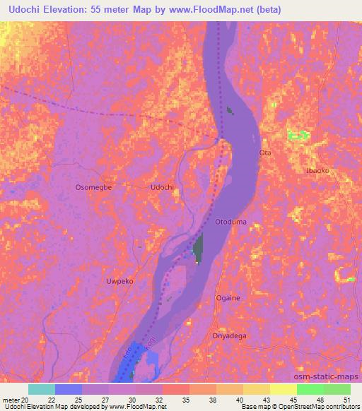 Udochi,Nigeria Elevation Map