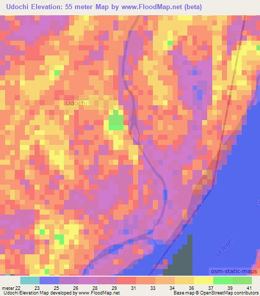 Udochi,Nigeria Elevation Map