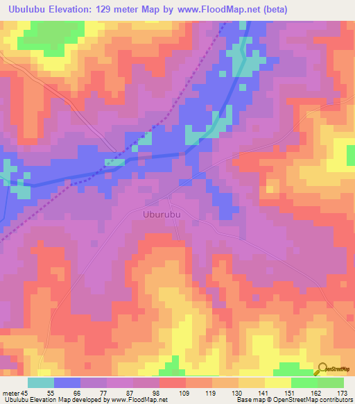 Ubulubu,Nigeria Elevation Map