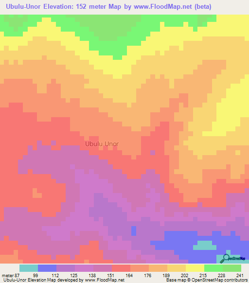 Ubulu-Unor,Nigeria Elevation Map