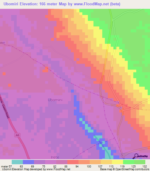 Ubomiri,Nigeria Elevation Map