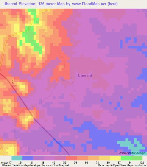 Ubereni,Nigeria Elevation Map