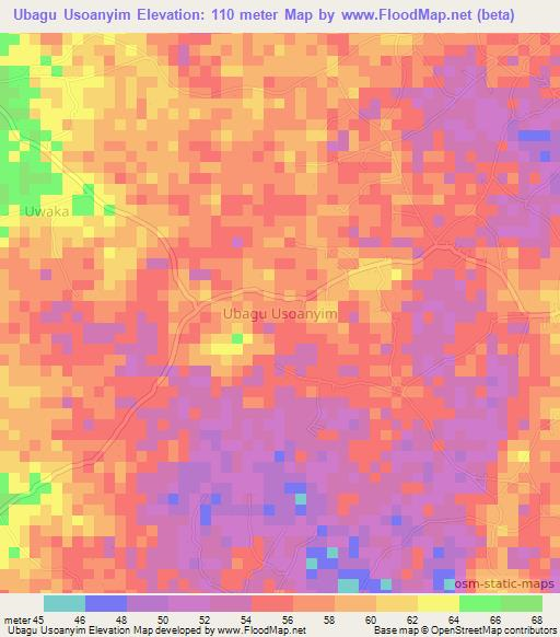 Ubagu Usoanyim,Nigeria Elevation Map