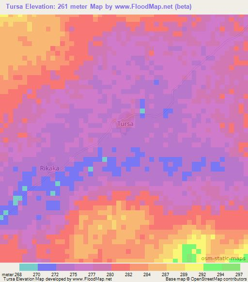 Tursa,Nigeria Elevation Map