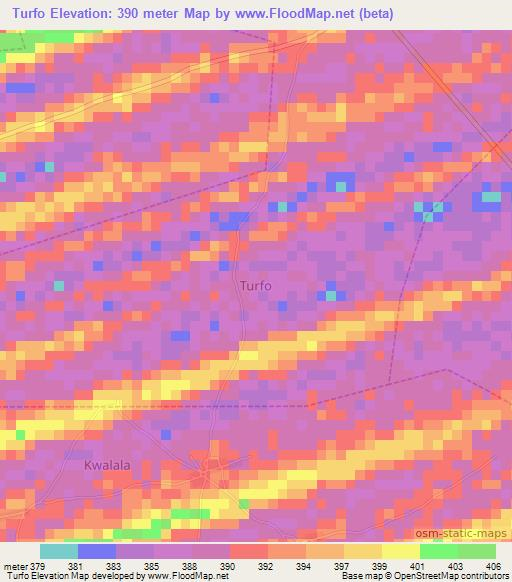 Turfo,Nigeria Elevation Map