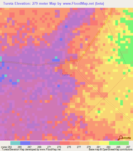 Tureta,Nigeria Elevation Map