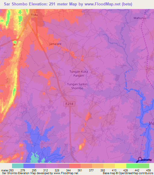 Sar Shombo,Nigeria Elevation Map