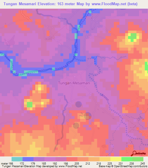 Tungan Mesamari,Nigeria Elevation Map