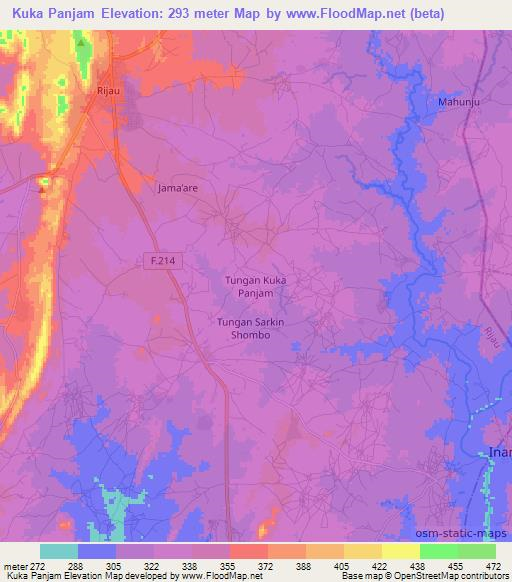 Kuka Panjam,Nigeria Elevation Map