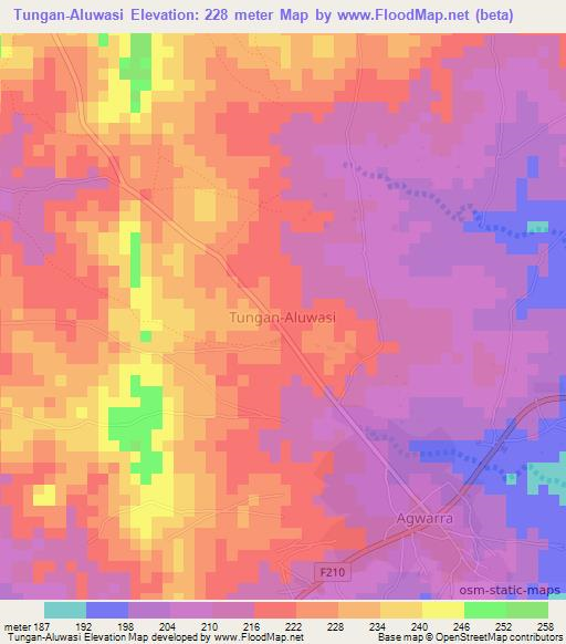 Tungan-Aluwasi,Nigeria Elevation Map