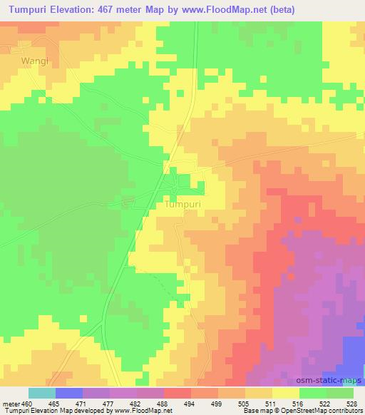 Tumpuri,Nigeria Elevation Map