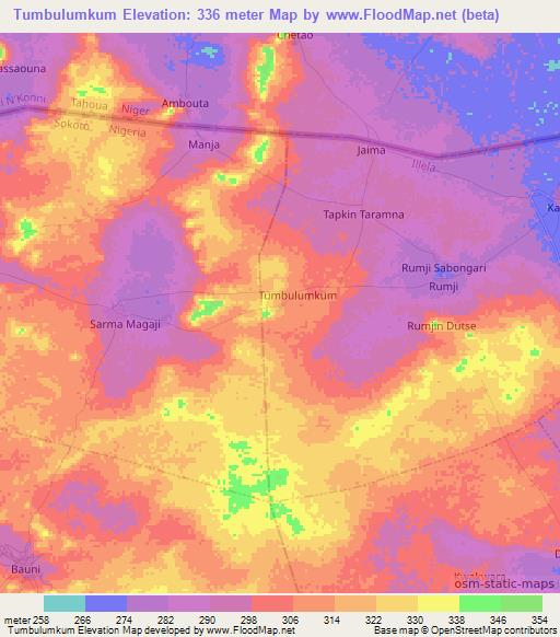 Tumbulumkum,Nigeria Elevation Map