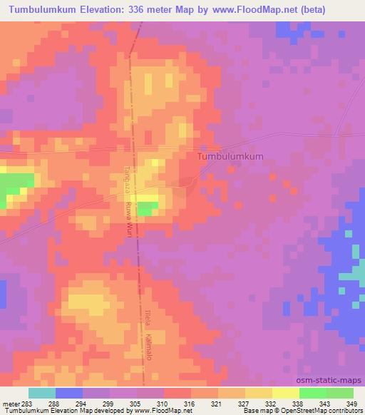 Tumbulumkum,Nigeria Elevation Map