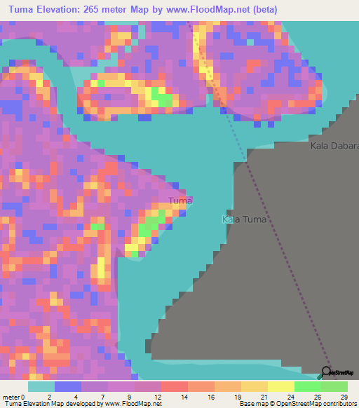 Tuma,Nigeria Elevation Map