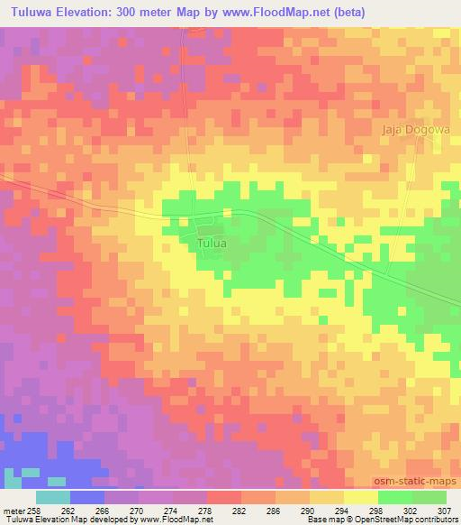 Tuluwa,Nigeria Elevation Map