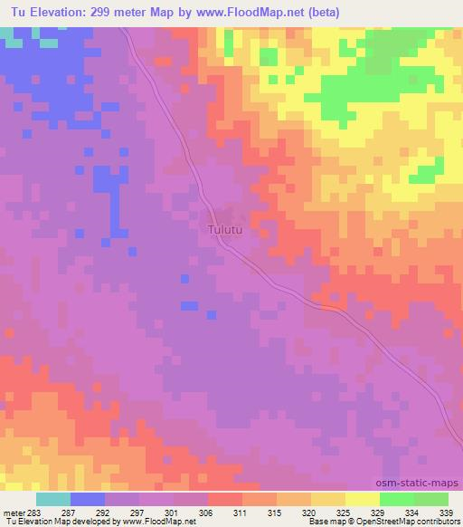 Tu,Nigeria Elevation Map