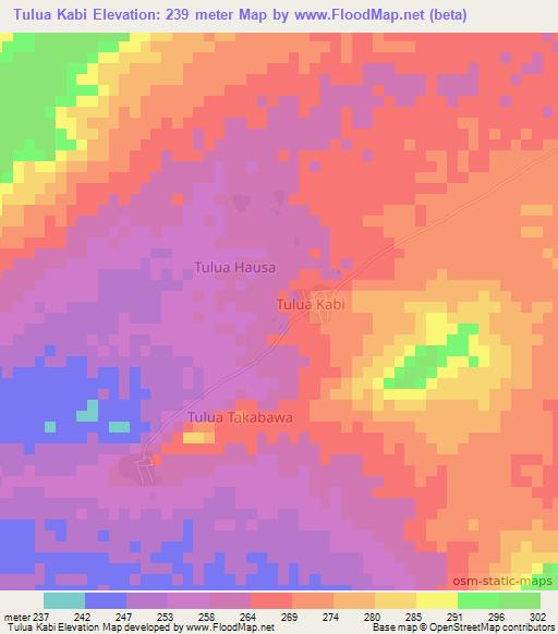 Tulua Kabi,Nigeria Elevation Map