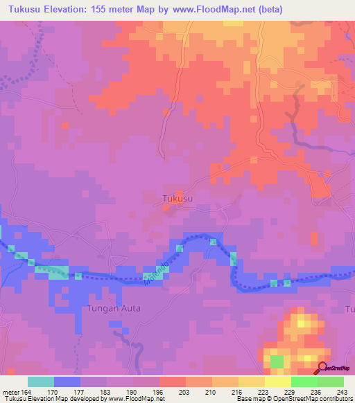 Tukusu,Nigeria Elevation Map