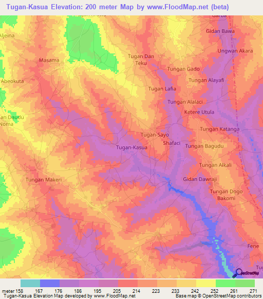 Tugan-Kasua,Nigeria Elevation Map