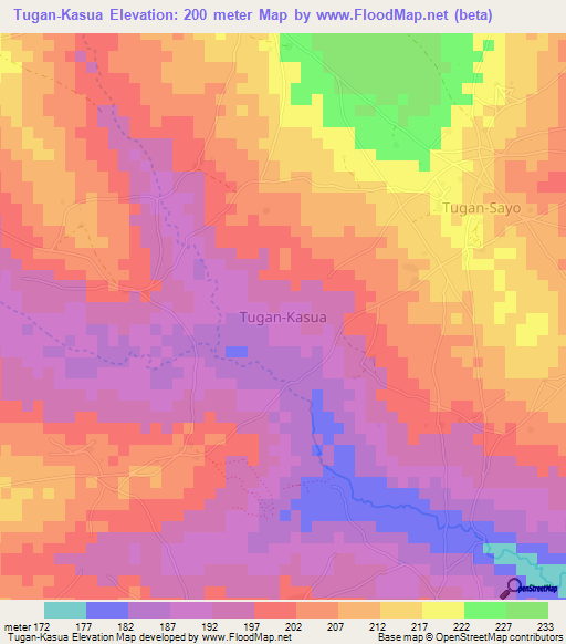 Tugan-Kasua,Nigeria Elevation Map