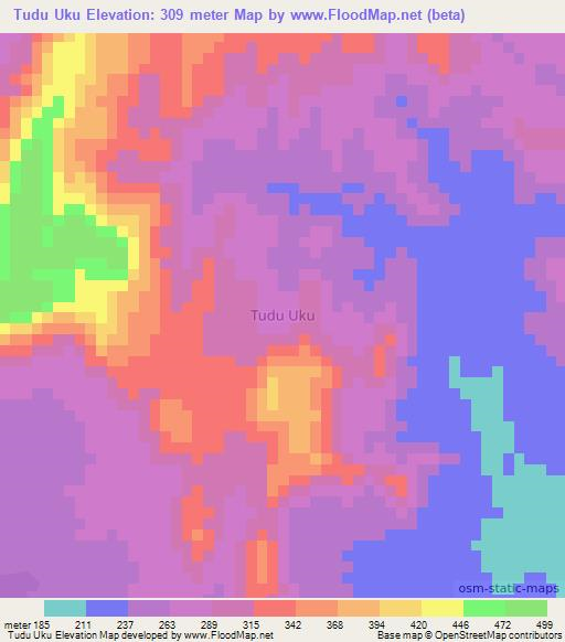 Tudu Uku,Nigeria Elevation Map