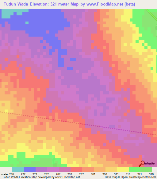 Tudun Wada,Nigeria Elevation Map