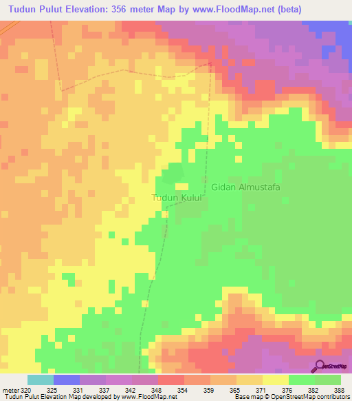 Tudun Pulut,Nigeria Elevation Map