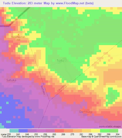 Tudu,Nigeria Elevation Map