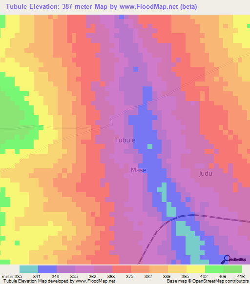 Tubule,Nigeria Elevation Map