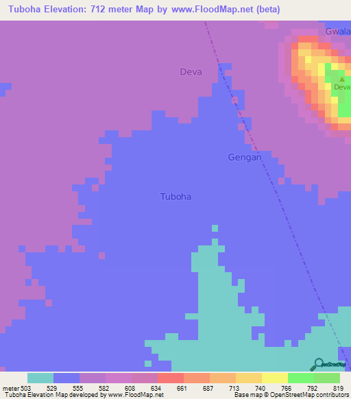 Tuboha,Nigeria Elevation Map