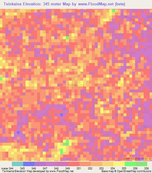 Tsinkaina,Nigeria Elevation Map