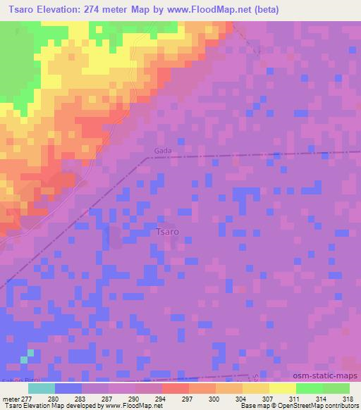 Tsaro,Nigeria Elevation Map