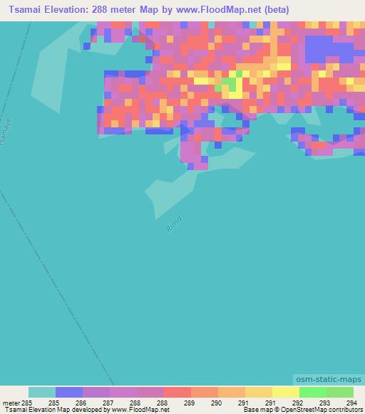 Tsamai,Nigeria Elevation Map