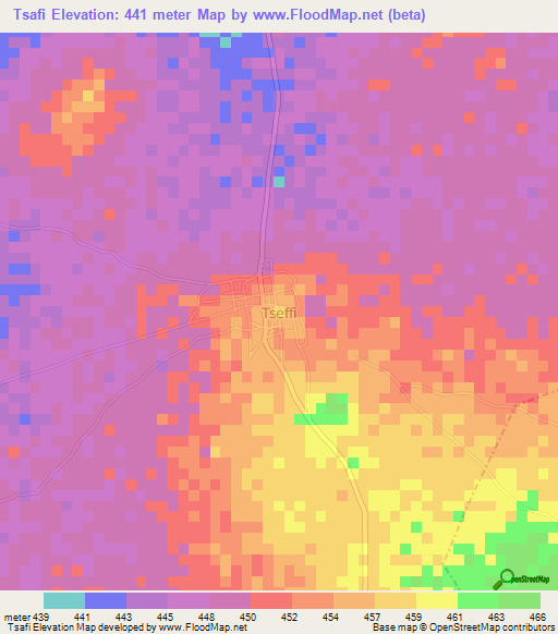 Tsafi,Nigeria Elevation Map