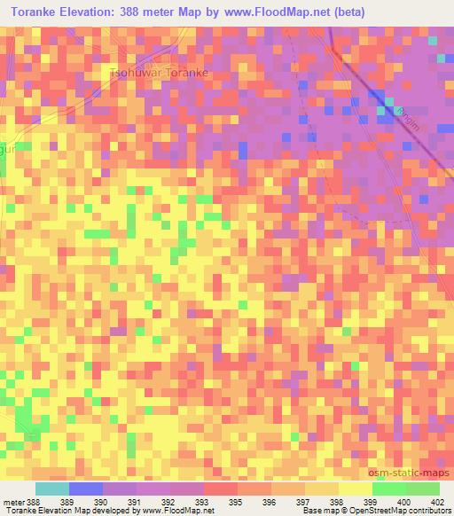 Toranke,Nigeria Elevation Map