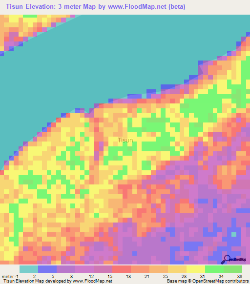 Tisun,Nigeria Elevation Map