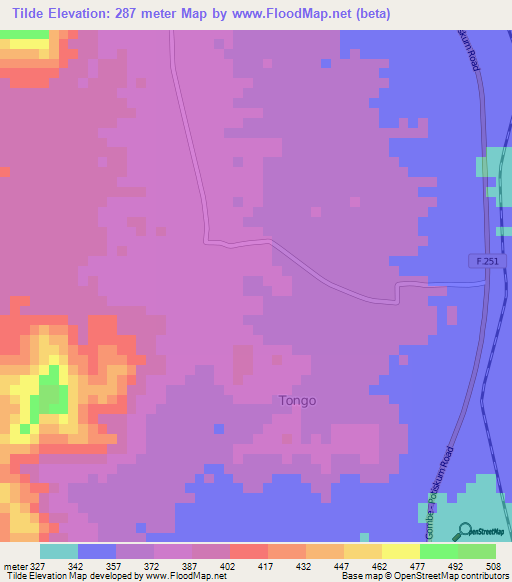 Tilde,Nigeria Elevation Map