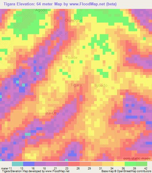 Tigara,Nigeria Elevation Map