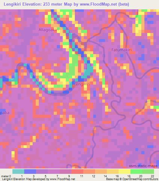 Lengikiri,Nigeria Elevation Map