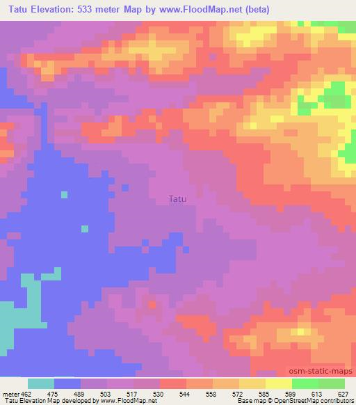 Tatu,Nigeria Elevation Map