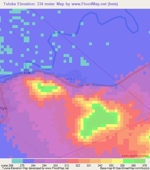 Tuluka,Nigeria Elevation Map