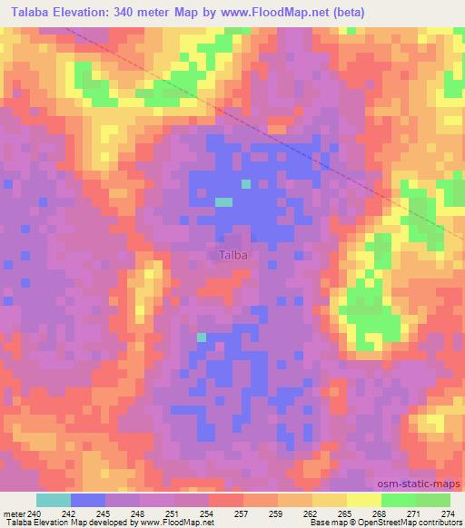 Talaba,Nigeria Elevation Map