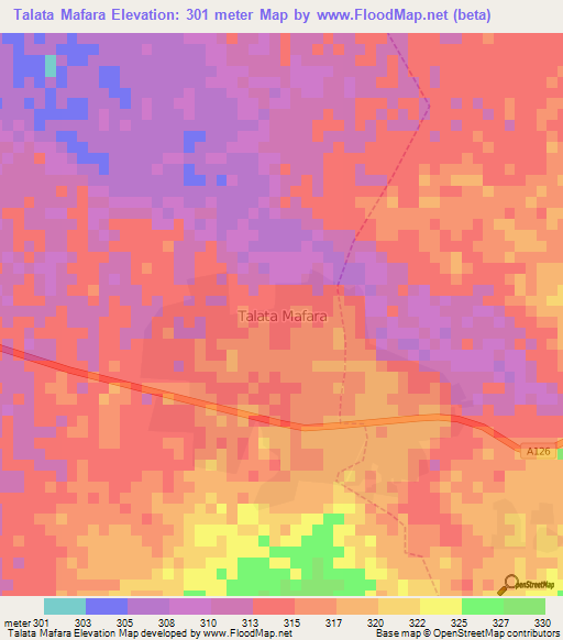 Talata Mafara,Nigeria Elevation Map