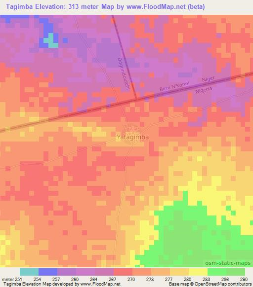 Tagimba,Nigeria Elevation Map